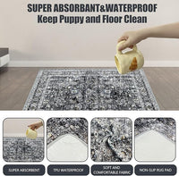 Washable Pee Pads for Dogs, (2 Pack, 36"x42") Upgrade Reusable Puppy Pads with Non-Slip Rug Pad, Super Thickening Absorbent Leakproof Dog Traning Pads Whelping Pad for Dogs, Doggie(Black)