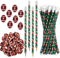 Tinlade 72 Pcs Sports Pencils and Erasers for Boys, Party Favors – Fun for Kids & Family - Football