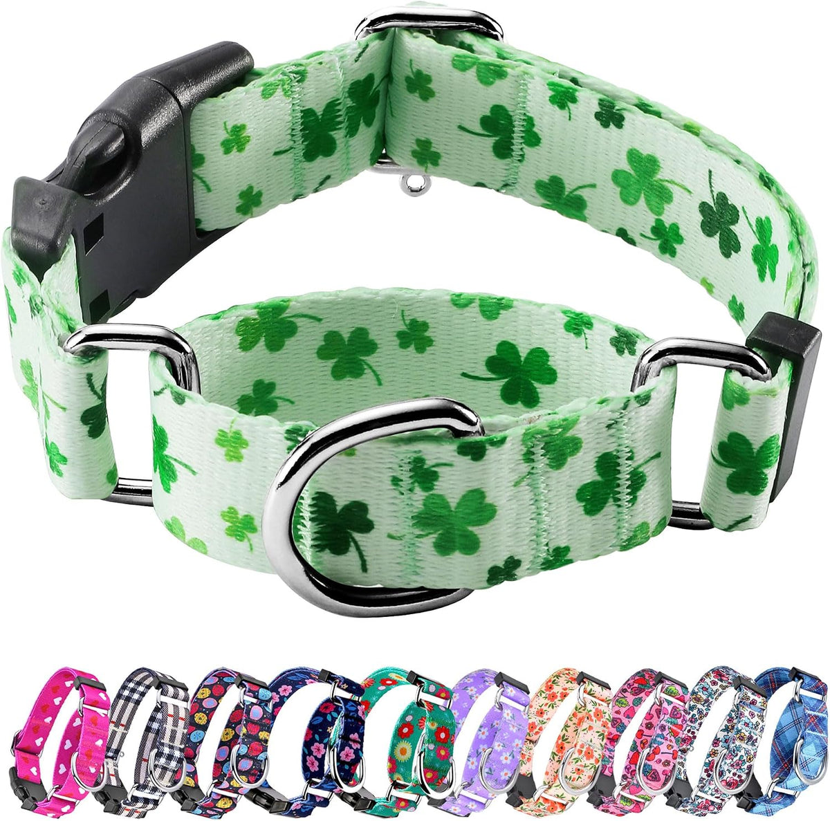 Martingale Dog Collar with Buckle - Clover / Small