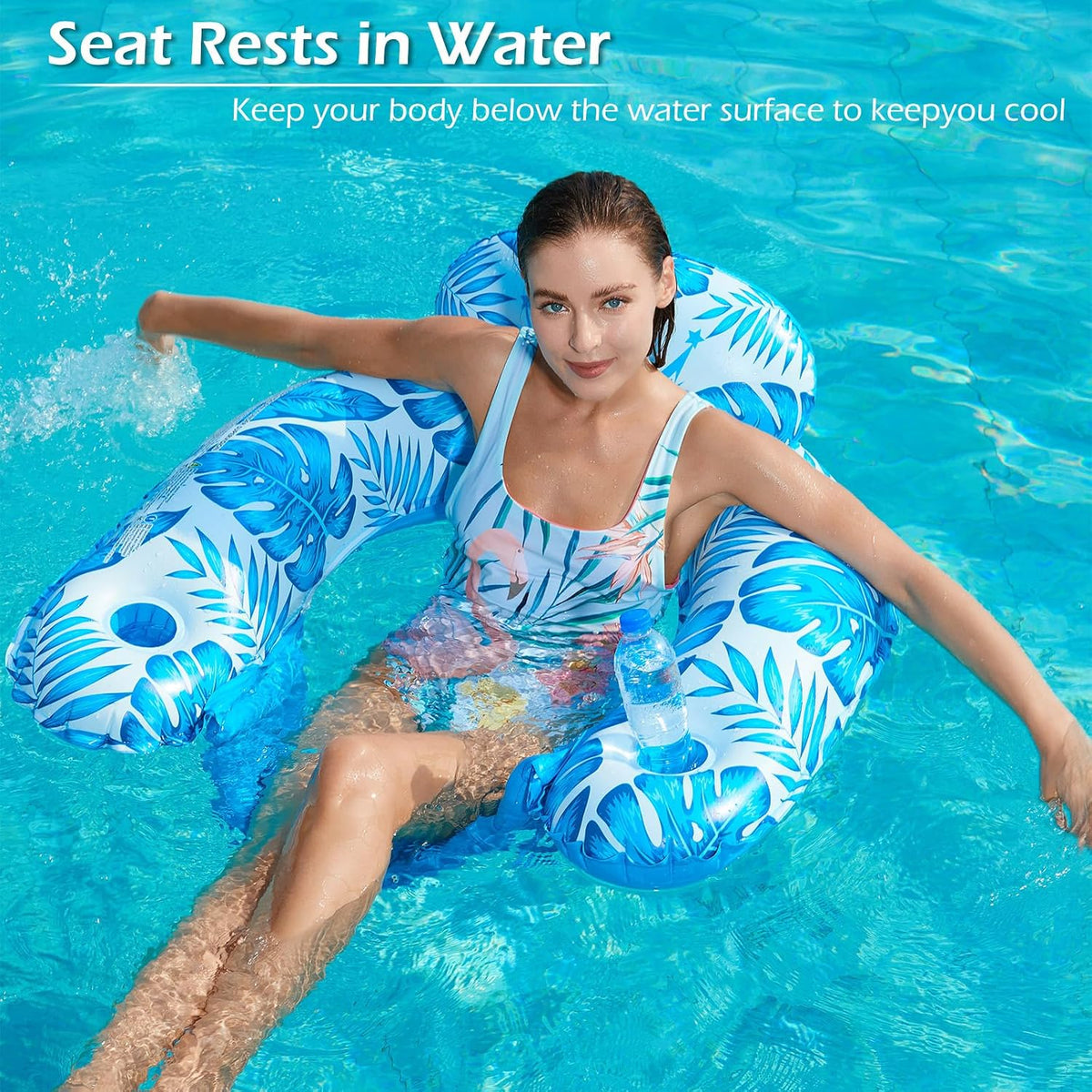 Jasonwell Inflatable Pool Float Chair - TropicalBlue / X-Large / 1 - image 3