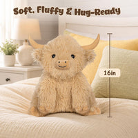 Wepop 5lbs Highland Cow Weighted Stuffed Animals 22in Giant Highland - Highland Cow-kqz - image 4