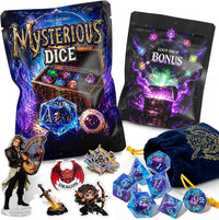 QMAY Mystery Dice Set – 7 Pcs Acrylic Polyhedral Dice + 1 Pcs Velvet Bag – Fun for Kids & Family - 1 bag Sharp Edge Resin Dice + Bonus