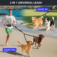 Uppetly Hands Free Double Dog Leash with Pouch - Black / Small - image 3
