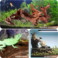 Natural Aquarium Driftwood for Fish Tank Reptile Terrariums Decor – Essentials for Fish - Mopani Driftwood 7 to 11 Inch (Pack of 3) - image 4
