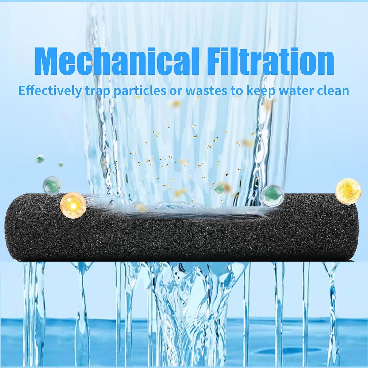 AQUANEAT 2 Pack Aquarium Bio Sponge Filter Media Pad Cut-to-Size Open - 9" x 9" x 1" - image 3