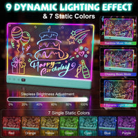 Honesorn 16’’ LED Drawing Board for kids 16 Light Effects White – Fun for Kids & Family - Blue - image 3