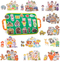 CHEFAN felt board story set with nursery rhyme felt pieces and a felt board with pockets - view 5