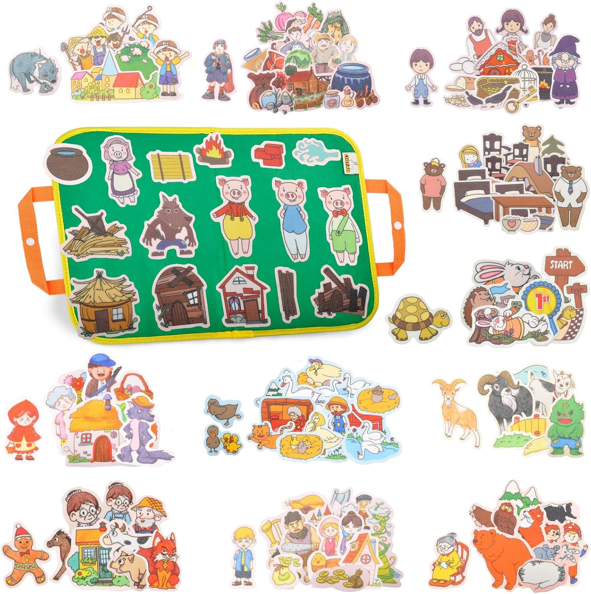 CHEFAN felt board story set with nursery rhyme felt pieces and a felt board with pockets - view 5