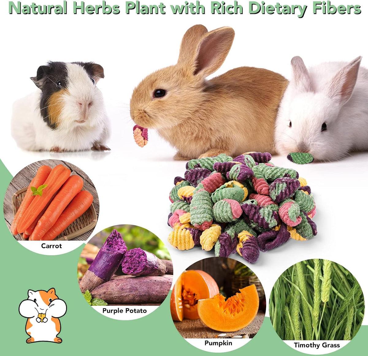 52Pcs Rabbit Chew Sticks, Guinea Pig Toys - 36Pack-sticks Set - image 4