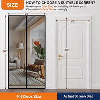 Magnetic Screen Door, Fit Door Size 32 x 96 Inches, Screen Doors with Magnets, Pet & Kid Friendly，Works with Front Doors, Sliding Doors ‎Black