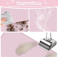 Cat Litter Mat, Extra Large 40" x 28" Silicone Mat Litter Trapping Mat for Scatter Control, Soft on Kitty Paws, Easy to Clean (Pink)