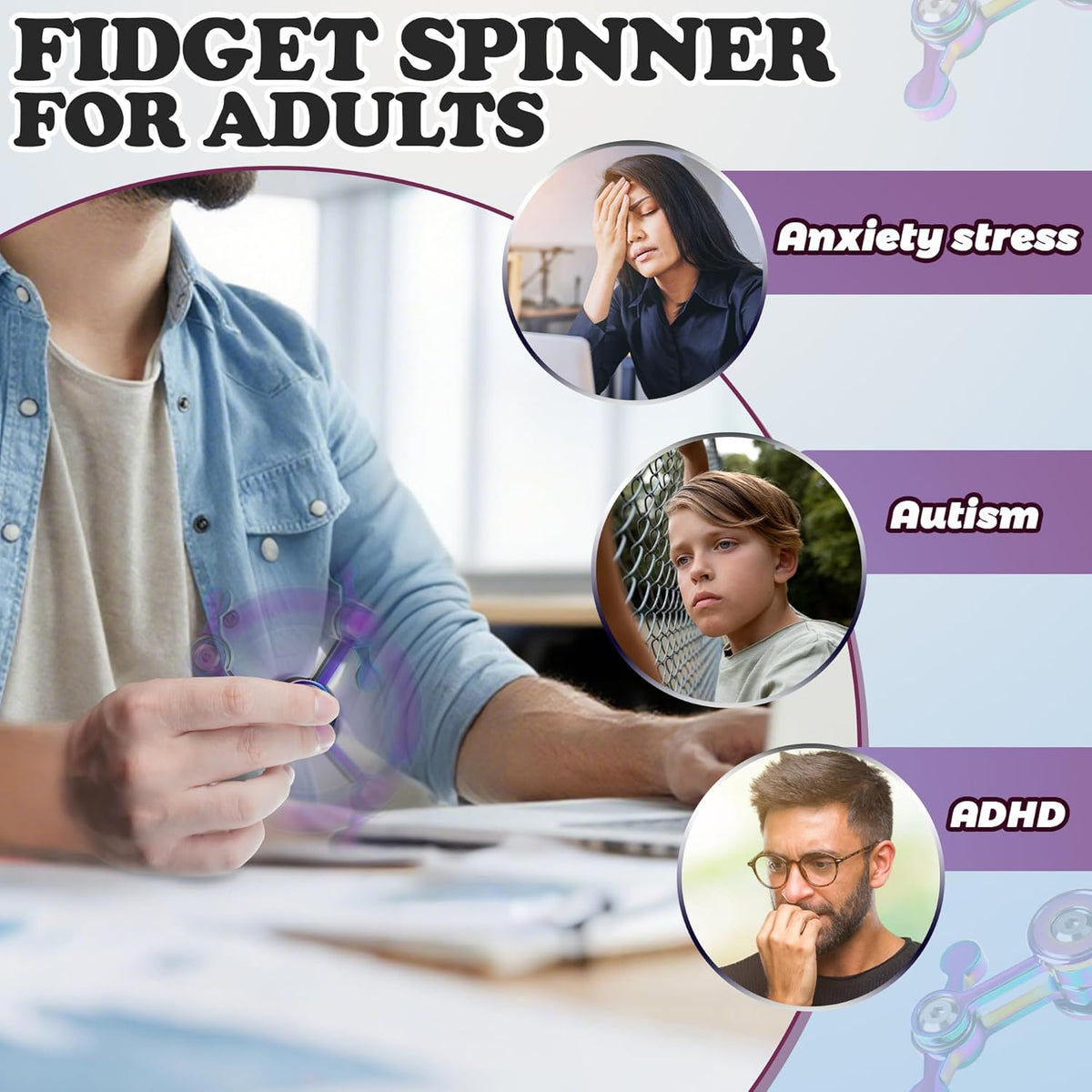 Fidget Spinner Toys for Adults Teen Boy - Green - image 4
