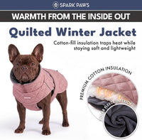 Spark Paws Quilted Dog Winter Coat - Pink / Large - image 4