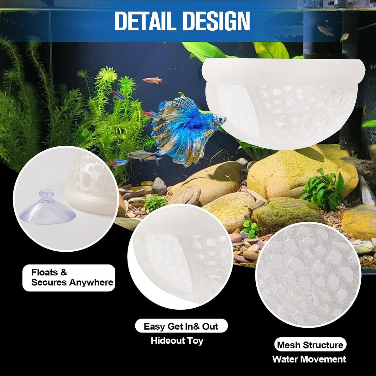 Multi-Functional Betta Hammock Feeding Bed - Transparent - image 3