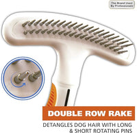 Wahl 2-in-1 Combination Double Row Pet Rake with Hair Shedding Blade for Dog or Cat Fur by The Brand Used by Professionals – Model 858424