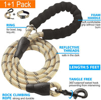Ladoogo Reflective Dog Collar Padded with Soft Neoprene - Beige/White / Medium - image 2