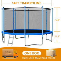 ALTLER 12 FT outdoor trampoline with safety enclosure and ladder - view 6