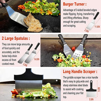 38PCS Flat Top Grill Accessories Set - Must Have for Your Outdoor with Professional Griddle Spatula, Cleaning Kit, Grill Basting Cover - Ideal Griddle Gift for Men Women
