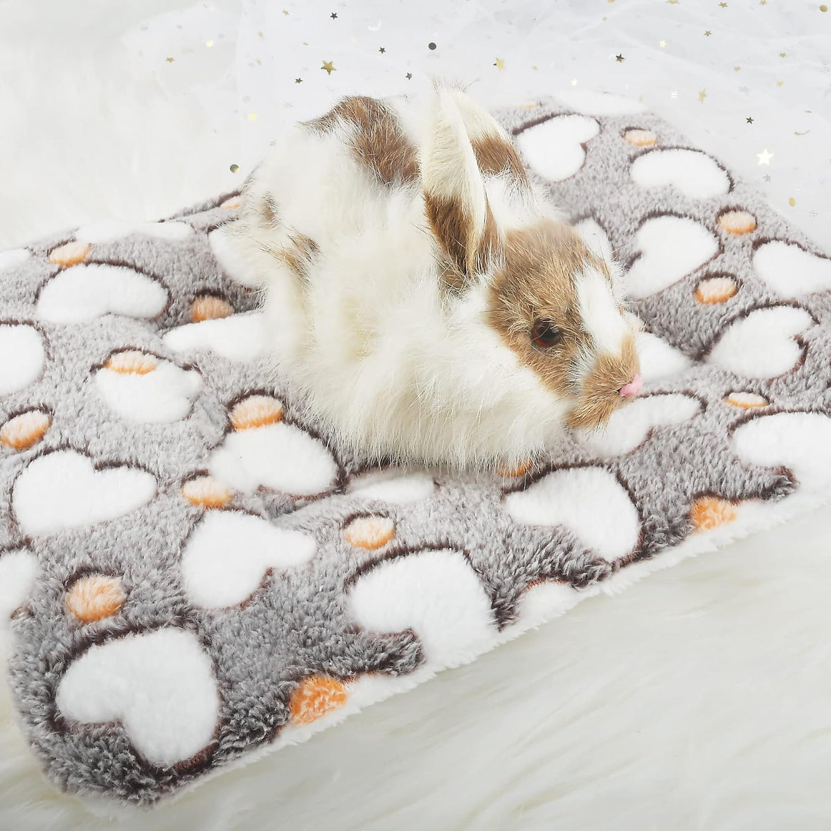 Small Animal Bed Mat, Soft & Warm, Suitable for Guinea Pig - XX-Large(19.7''x15.7'') / Heart Brown - image 2