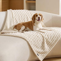 Bedsure ComfyFleece Waterproof Dog Blankets for Large Dogs - L(40x50")-1pc / Cream