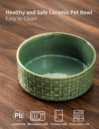 Ceramic Dog Bowl, Dogs Dish for Middle and Small Dogs, Puppy - Green - image 2