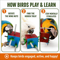 Bird Toys for Large Birds Stainless Steel Bird Toy with Traveling - Box - image 3