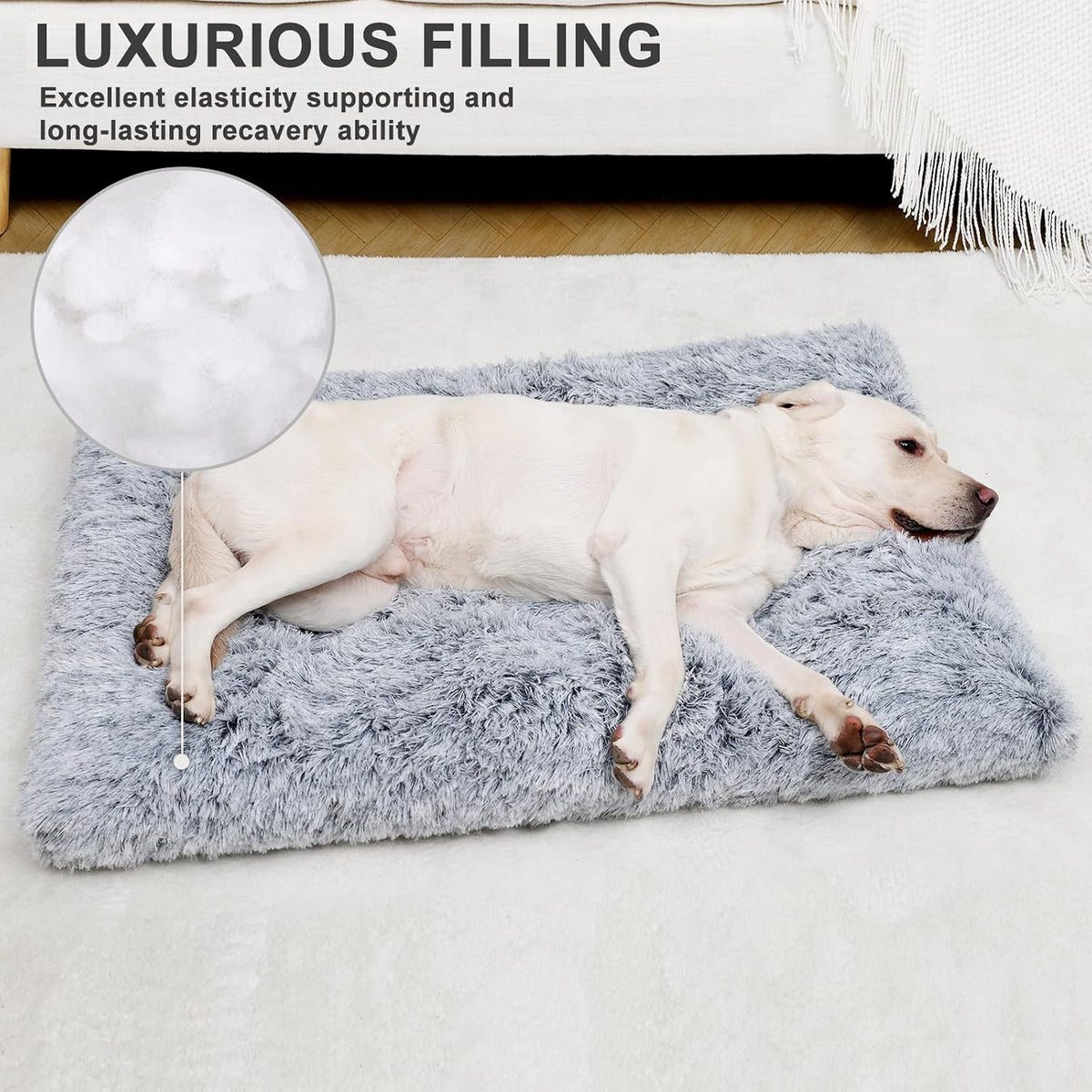 Large Dog Bed Crate Pad 35" - 41.0"L x 27.0"W x 2.0"Th / Grey - image 3