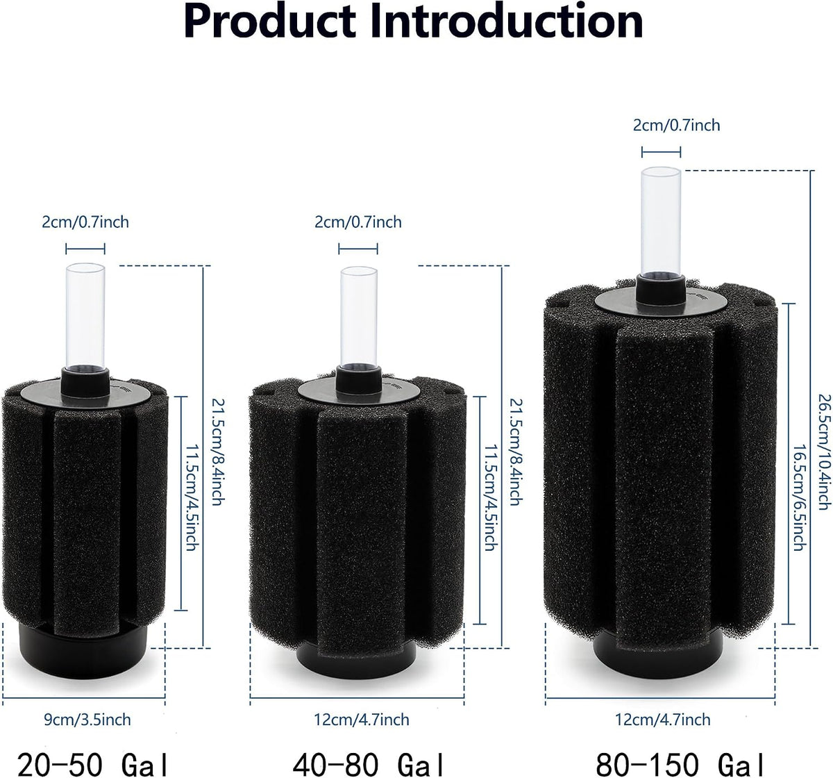 ALEGI 4 Pcs Large Aquarium Sponge Filter for 40-80 Gal Betta Fish Tank – Essentials for Fish - (Upgrade) 80-150 Gal 4 Pcs - image 4
