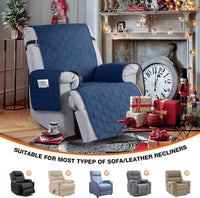 VANSOFY 100% Waterproof Recliner Chair Covers - Ocean Blue / 22" - image 4