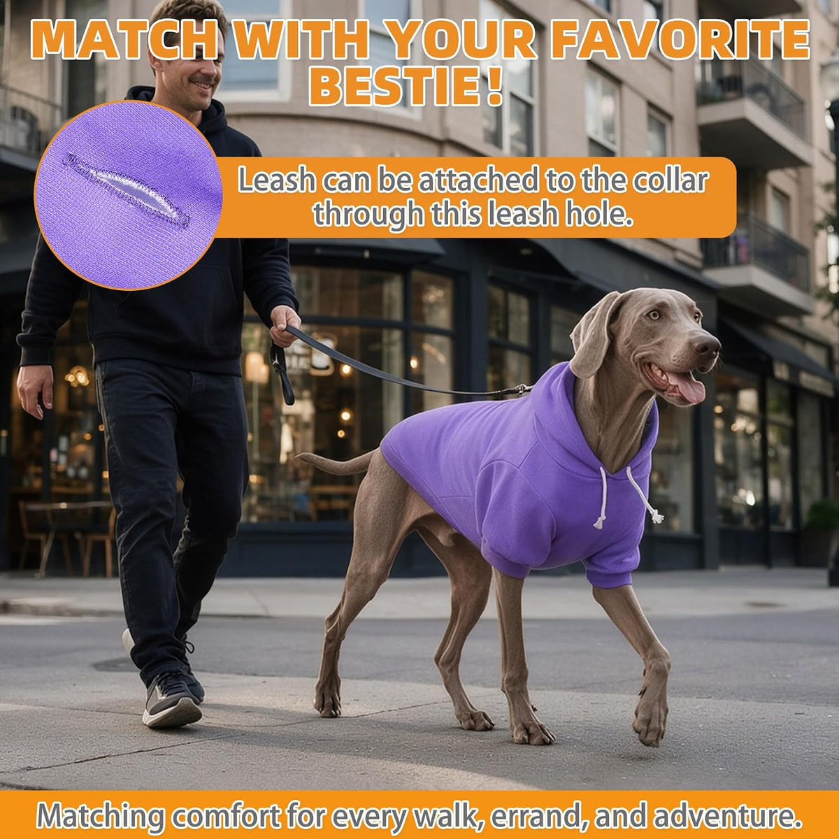 Dog Hoodie for Large Medium Small Dogs - Purple / Small - image 4