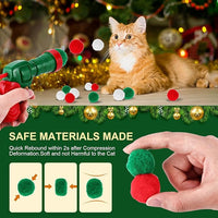 Cat Toy Set (2+60) - Pom Pom Balls & Launchers, Interactive Enrichment Toys