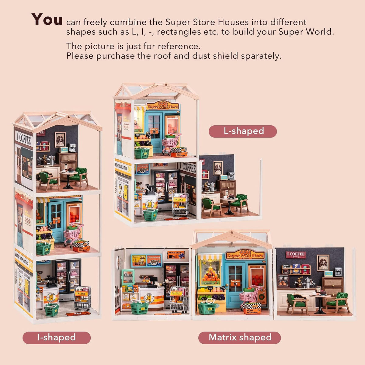 Rolife Super Creator miniature house kit, Double Joy Bubble Tea shop with LED light - view 6