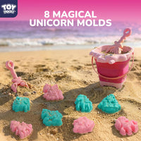 TOY Life 41-Pc Beach Sand Toy Set, Silicone Bucket & Shovels - 12pcs Unicorn Sand Toys - image 4