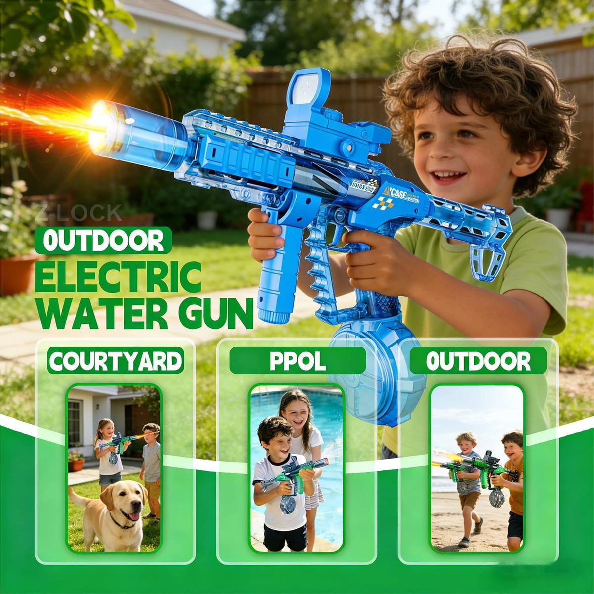 BESIBY electric water gun with transforming body, flashing lights and 400ML tank - view 24