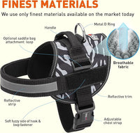 Dogline Dog Harness, Reflective No-Pull Adjustable Vest with Handle for Walking, Training, Breathable, No - Choke Harness for Small, Medium or Large Dogs Room for Patches Zebra Black/White XS 15"-18"