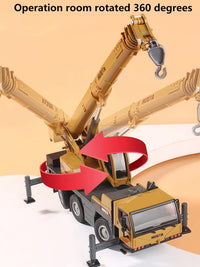 Gemini&Genius 1/50 scale die-cast crane truck toy with rotating cab and raised boom - view 3