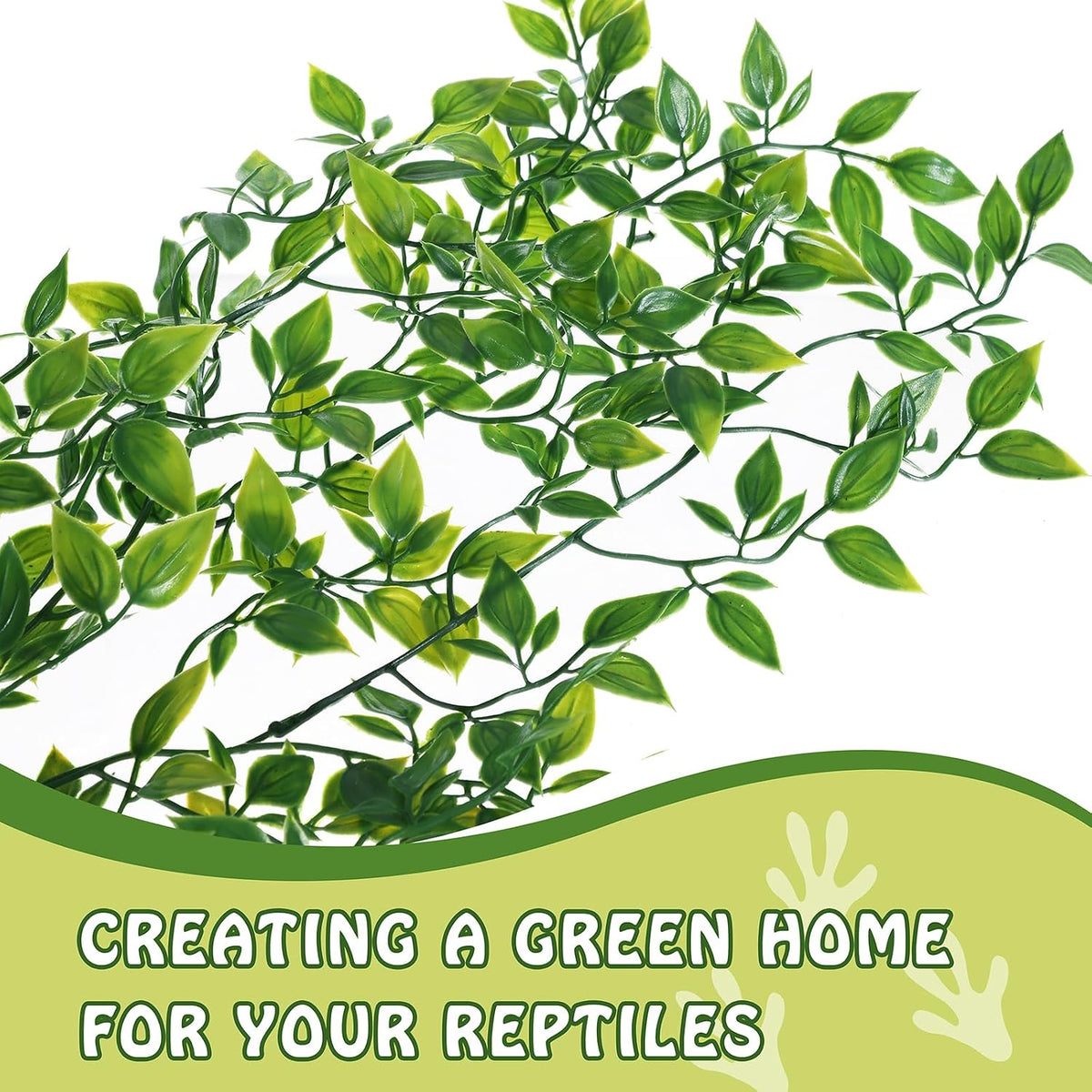 HERCOCCI Reptile Plants, 2 Pack Terrarium Hanging Plants Vines Artificial Leaves Habitat - 2 Pack - image 2
