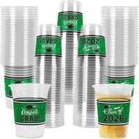 Gatherfun 100 Pcs 16oz Football Plastic Cups - Green