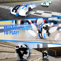 BAZADER 360° Stunt Remote Control Car with LED Lights – Fun for Kids & Family - Blue - image 4