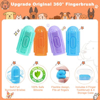 Dog finger toothbrush 4-pack in soft food-grade silicone - view 2