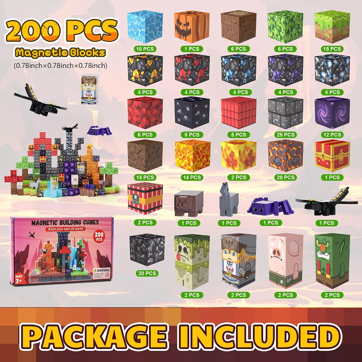 200PCS Magnetic Building Blocks Set - Underworld - image 2