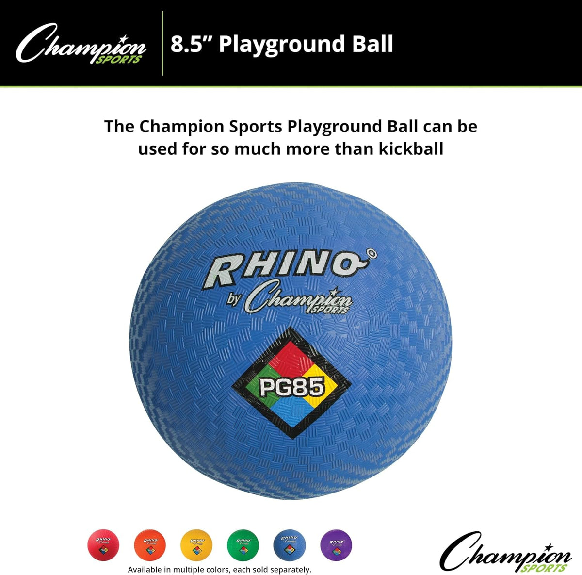 Champion Sports Rhino Playground Balls 8.5"D, Two Ply - 8.5" Blue (Single) - image 2