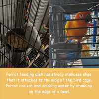 Parrot Feeding Dish Cups,Stainless Steel Bird Food Water Bowl Parakeet Feeder Birds Cage Ball Toys - 【4 PCS】 / 【L:5.5x2.0 Inches】 - image 3