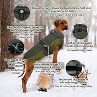 QBLEEV Warm Dog Jacket, Waterproof Dog Winter Coat with Harness – Essentials for Dogs - Green / XX-Large - image 2
