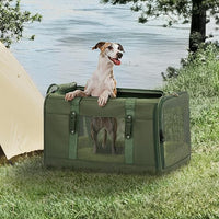 Petsfit 19x12x12 Pet Carrier for Large Cats (up to 20 lbs), Soft-Sided Small Dog Travel Carrier, Upgraded with Patented Buckle and Soft Padding, Ideal for Car Road Trips Green