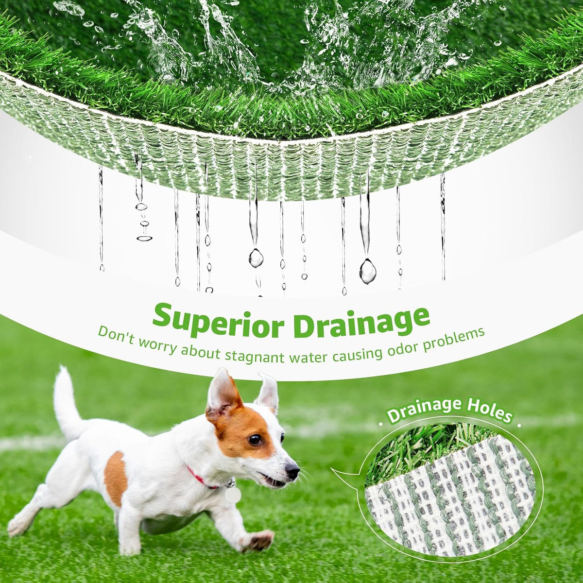 Dog Grass Pee Pads, 26''x 17'' - 20"x25" Hemmed Edge - image 3