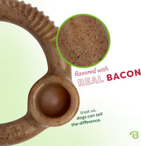 Benebone Fishbone Durable Dog Chew Toy for Aggressive Chewers - REAL Bacon / Ring / Small - image 2