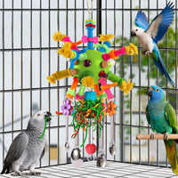Parrot Toys Bird Toys Perch Pullable Stainless Steel Spoons Colorful - green - image 4