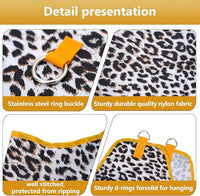 Horse Hay Bag Durable Oxford Fabric, Large Capacity Feeding Bag with Metal Snap Fastener, Slow Feeding Hay Sack, Ideal for Horse Cow Goats Donkey Perfect Hay Feeder with Open Feed Hole (Animal Print)