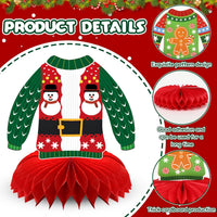 10 Pcs 80s Party Decorations, 1980s Table Honeycomb Centerpieces – Fun for Kids & Family - Ugly Sweater Style - image 3